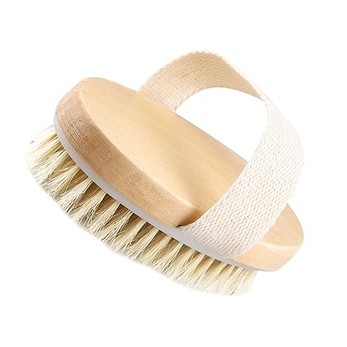 FRCOLOR Wooden Bristle Bath Brush for Spa Made of Natural Material As Shower Brush Body Exfoliating Tool for Daily Bath Routine