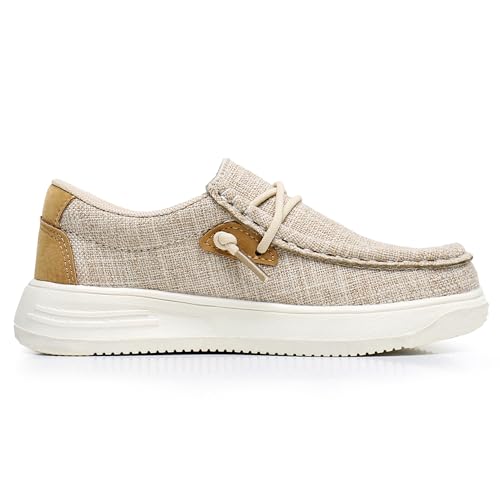 Blikcon Boys Girls Slip-On Casual Boat Shoes Light-Weight Lace Up Loafers(Toddler/Little Kid/Big Kid) Brown thumb #2