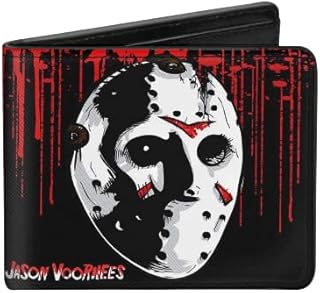 Friday The 13th Jason Voorhees Mask Wallet, 3D Genuine Leather, Hand Carved, Leather Carving, Biker Wallet, Carving Wallet