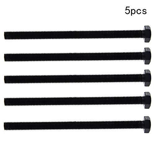 Image of Carbon Steel Hex Screw Bolts Hex Drive Fastener Rustproof Fully Threaded Metric Cap Bolts Black M8x120mm 5Pcs