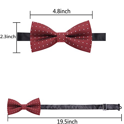 Image of AUSKY 8 PACKS Elegant Adjustable Pre-tied Bow Ties for Men Boys (1&4&5&6&8 Pack for option)