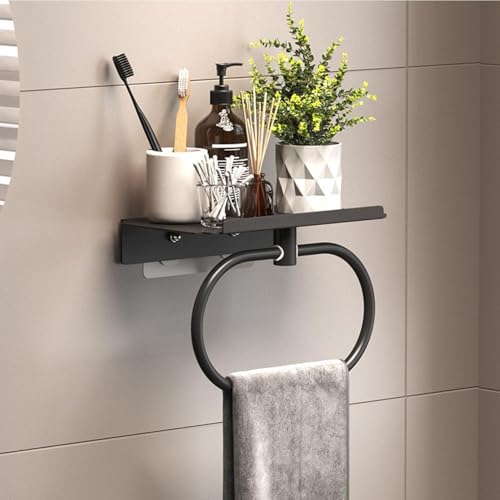 Fixation sans perçage : anneau porte-serviette mural robuste pour optimiser les petits espaces - 4