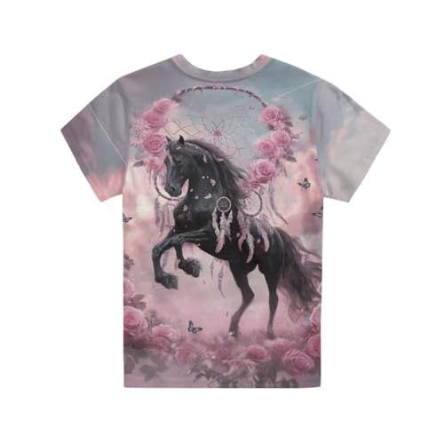 Image of WELLFLYHOM Kids Tshirts Girls Boys Short Sleeve Crewneck Tees Shirts Casual Sport Pullover Tops Size 3-16 Years
