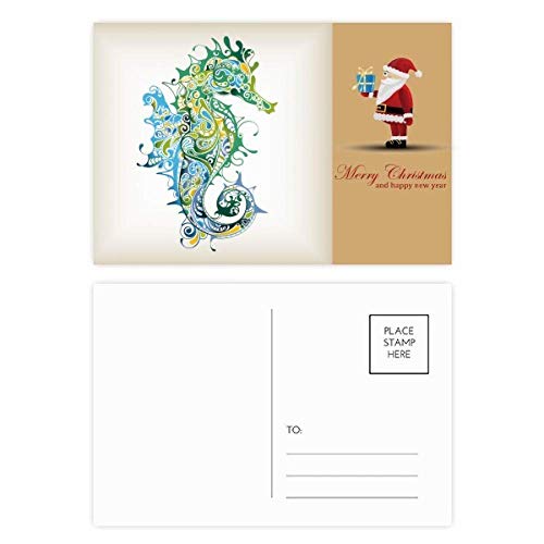 Cartes postales hippocampes de Noël lot de 20 pour éviter les vœux banals