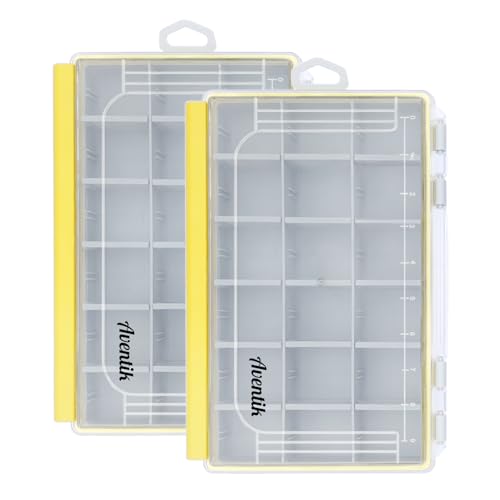 Aventik Waterproof Fishing Tackle Box Organizer with Removable Dividers Sturdy Lure Storage Box and Terminal Tackle Storage 3600 Tackle Trays