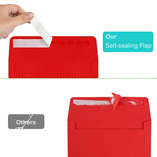Image of 140 Packs of Invitation Envelopes, A2 Envelopes Red Postcard for 4.5x5.5 for Invitations, Self Seal for Photos RSVP, Greeting Cards