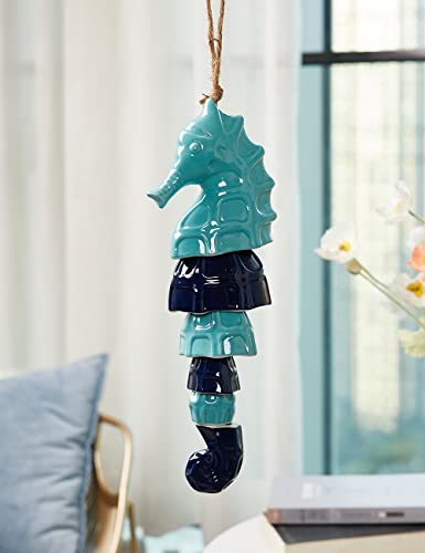 Seinhijo Ceramic Wind Chime Seahorse Decor Statue Sculpture Home Arts Gifts Ornament 23.6 Inch #TOP1
