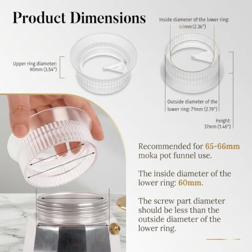 Image of Supvox Powder Ring Distributor for Moka Pot Coffee, 3 Inch, 4-6 Cup