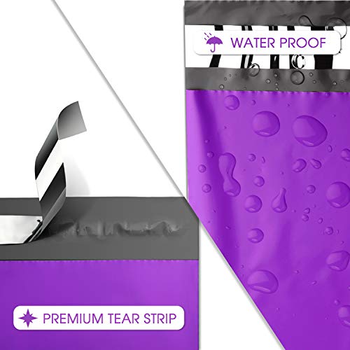 Image of Metronic Poly Mailers 12x15.5 200 Pack Large Shipping Bags,Strong Adhesive Mailing Bags, Waterproof and Tear-Proof Multipurpose Envelopes for Clothing, Small Business,Boutique, Postal Bags Purple