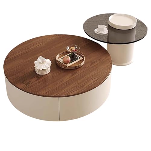 IMYOGI Exquisitas mesas auxiliares Modernas Tipo Nido con cajón - Mesas de Madera apilables Que ahorran Espacio para la Sala de Estar - Diseño Elegante y Compacto para sofás y Uso Funcional