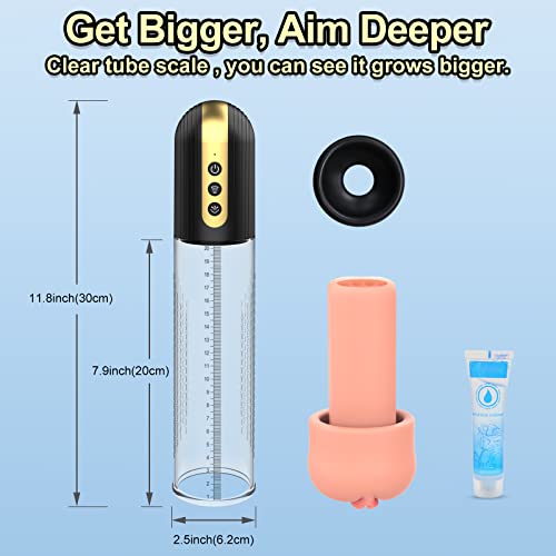Electric Vacuum Penis Pump For Men - Cock Enlarger With Pocket Vagina & 4 Suction Intensities, High-Vacuum Air Pressure Penis Enlargement Extend Pump For Men Bigger Stronger Harder Erection #TOP4
