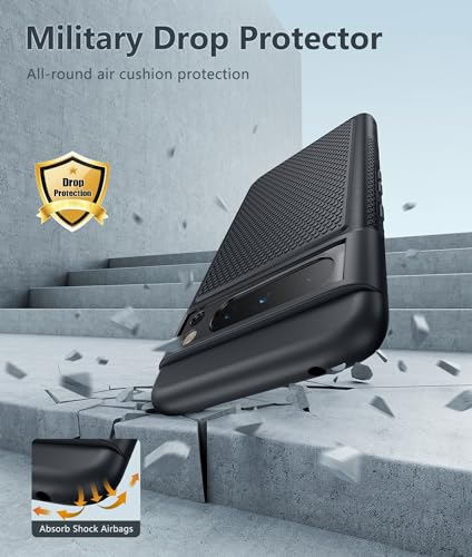 Image of FNTCASE for Google Pixel 8-Pro Case: Dual Layer Shockproof Protective Cell Phone Cover | Anti Slip Textured Back | Military Protection Bumper | Heavy Duty Rugged Tough Black