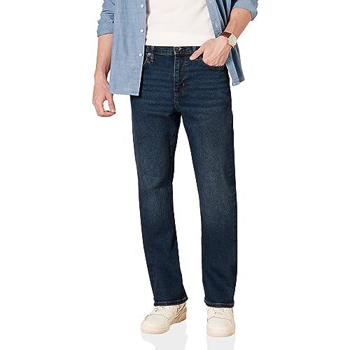 Amazon Essentials Men's Straight-Fit Stretch Jean, Dark Wash, 36W x 32L