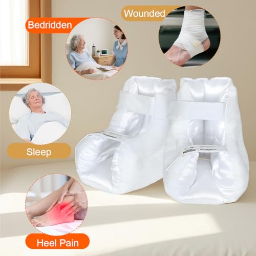 Image of 2 Pcs - Single Person Use -Heel Protectors for Pressure Sores & Foot Pain Relief, Open Heel Design,Reusable Foot Pillow for Bed Sores, Ulcers & Injury (Universal Fit)