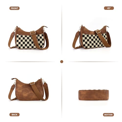 Image of WJCD Women Crossbody Handbags Vegan Leather Shoulder Bag with Adjustable Strap