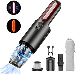 Vacuum Cleaner Cordless Car Hoover - Handheld Vacuum Mini Portable 6000/70w Powerful Suction with Emergency Strobe Light Rechargeable 4400mAh Battery Wet Dry Car Vacuum for Home Pet Hair Dust Cleaning