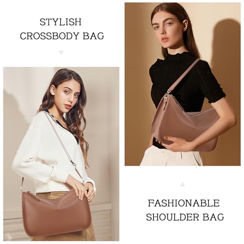 Image of HKCLUF Crossbody Bags Purses for Women Trendy,Vegan Leather Medium Crossbody Purse,Shoulder Bag with 2PCS Adjustable Strap