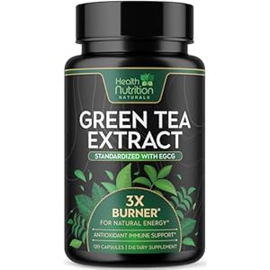 Green Tea Extract Pills – 98% Standardized EGCG 1300mg 3X Extra Strength for Natural Energy – Supports Antioxidant & Heart Health – Herbal & Immune Support with Polyphenols – Vegan – 120 Capsules