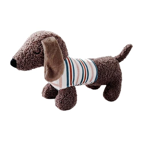 Dog Chew Hundespielzeug, quietschendes Plüsch, Dackel-Design für Welpen | Zahnreinigungstaste für Welpen, weiches Plüschtier, Kauspielzeug