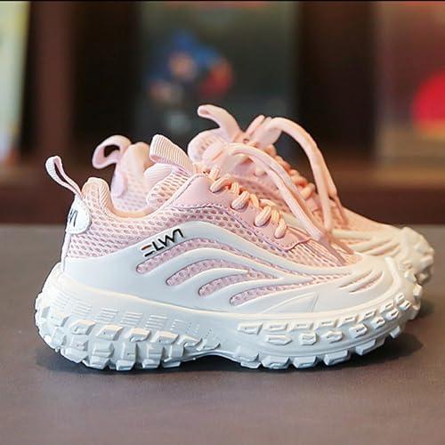 IWIHMIV Toddler Running Shoes Kids Lace-Up Sneakers Comfortable Luminous Flat Thick Bottom Sports Shoes for Boys and Girls4