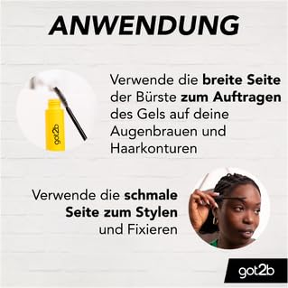 got2b Kleber 4 Brows & Edges (6x 16 ml), 2in1 Brow Gel & Haar Mascara für bis zu 24 h Halt, Stylinggel mit praktischer Eyebrow Brush zum Stylen von Haarkonturen & Edges