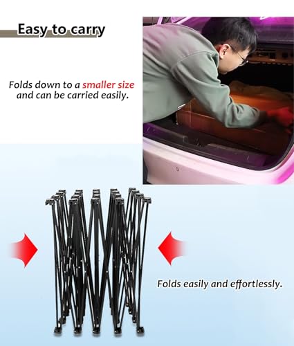 Soporte plegable para carteles con tiras de fijación y barras de soporte para la espalda, soporte desplegable para exposiciones para bodas y eventos (2,3 m x 2,3 m)