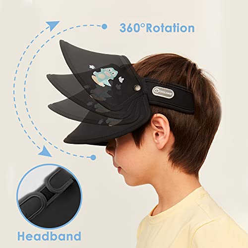 Kids Sun Visor Hats Boys Girls Adjustable Large Brim Summer UV Protection Beach Cap 7-14 Years Old UPF50+ YKH3M0873