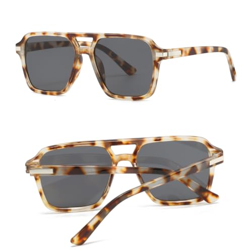 Retro Square Aviator Sunglasses Women Men 70s Vintage Aviator Sun Glasses Plastic Frame Trendy Shades2