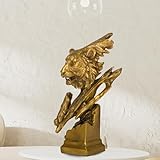 Photo Gallery statue sculture scultura in bronzo con testa di tigre dorata - statua del re della giungla selvaggia fatta a mano da 15 pollici con espressione feroce, statuetta artistica in otton Photo Gallery statue sculture scultura in bronzo con testa di tigre dorata - statua del re della giungla selvaggia fatta a mano da 15 pollici con espressione feroce, statuetta artistica in otton