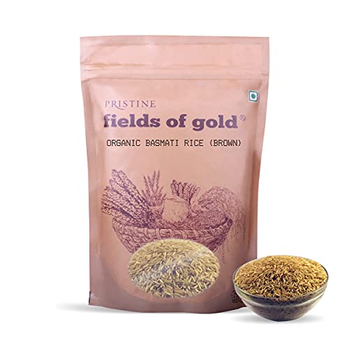 Image of PRISTINE Fields of Gold Organic Basmati Rice (Brown), 1kg Each (Pack of 4)