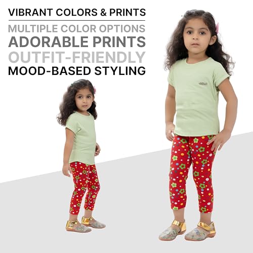 comfycute Pure Cotton Capri for Girls Kids | Stretchable Non-Transparent Soft & Comfortable, Breathable Skin-Friendly, Regular Fit, Bottom Wear for Daily Use - Image 4 thumbnail