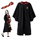 Produktbild Magier Robe,Magier Uniform,mit Umhang und Krawatte,für Karneval,Halloween,Harry Potter cosplay kostüm (M, rot)