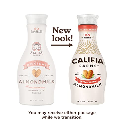 Califia Farms - Extra Creamy Almond Milk, 48 Oz, Dairy Free, Vegan, Plant Based, Vegan, Gluten Free, Non Gmo, High Calcium, Smoothie #TOP1
