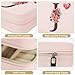Britown Travel Jewelry Case Holder Organizer, Necklace Ring Earring Small Jewelry Box, Teen Girl Gifts Birthday Gifts for Women Mom Daughter Friend Initial J (pink)