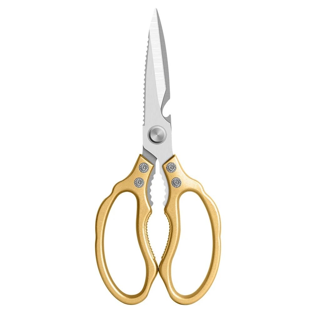 Stainless Steel Multifunctional Meat and Vegetable Scissors Tools(Gold)