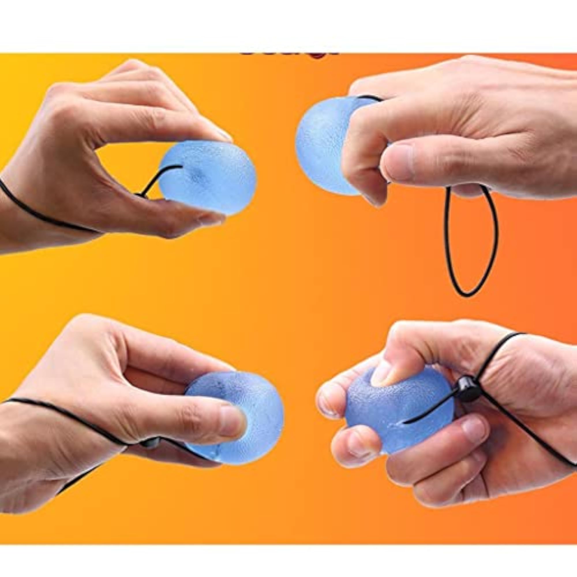 Silicone Grip Ball with Cord for Exercise Training Stress Relief