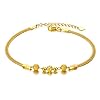 SISGEM Solid 18k Yellow Gold Bead Bracelet for Women, Real18 Karat Gold Jewelry Gifts for Her, (2.3 mm Wide Chain, 6.5-7…