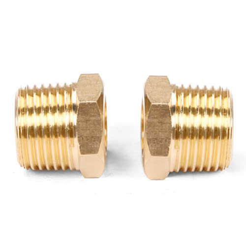 Buje hexagonal reductor NPT 3/8 a 1/8 de latón resistente U.S. Solid para tuberías 6