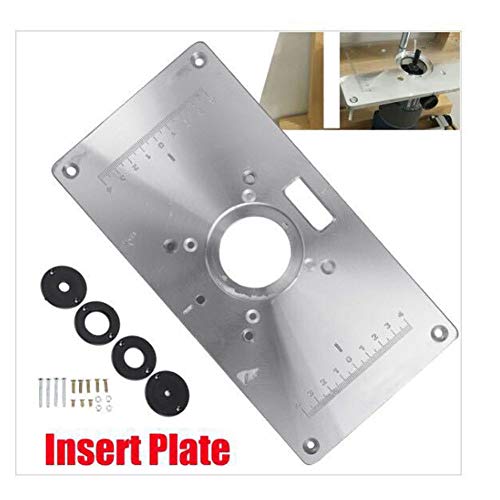 Preisvergleich Produktbild elegantstunning Elegantes Verlängerungsplatten-Set aus Aluminium für Oberfräse, Tischplatte und 4 Schrauben, 235 mm x 120 mm x 8 mm, silberfarben