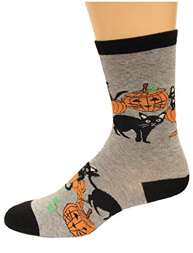 K. Bell Women's Cats & Pumpkins Crew Socks