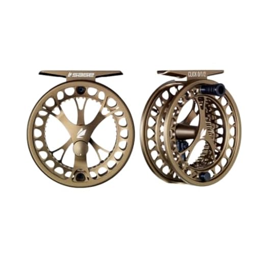 Sage Click Series Fly Fishing Reel, Freshwater Large Arbor Fly Reel, Adjustable Click and Pawl Drag Design, Bronze, 3/4/5