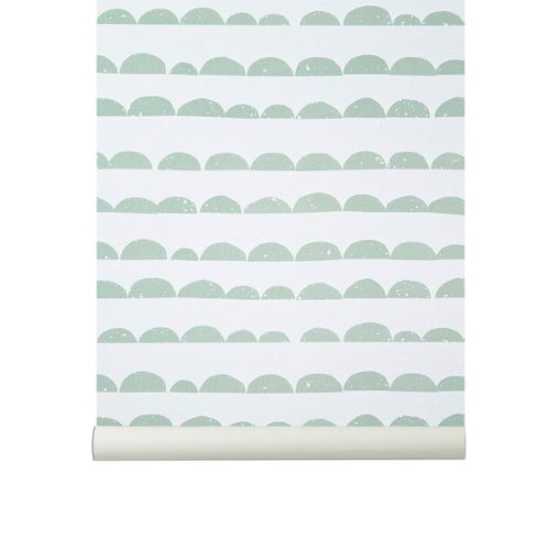 Preisvergleich Produktbild Ferm Living Half Moon Wallpaper - Mint