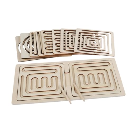 Tablero laberinto para niños: juguete de madera para entrenar la concentración