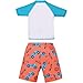 JELEUON 3 Pcs Boys Rashguard Swimsuits Speed Race Car Print Swim Shirt Bathing Suit with Short UPF 50+ Hat Swimwear
