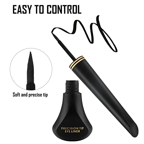 Boobeen Black Eyeliner Liquid, Waterproof Eyeliner Pen With Precision Brush Tip, Create Long Lasting Eyeliner Makeup, Goes On Smoothly #TOP1