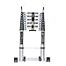 Produktbild MJK Leiter, Teleskopleiter Aluminium Teleskopleiter Multi Purpose Heavy Duty Erweiterung hohe Leiter mit Haken und Rad für Outdoor-Klettern,5.1m / 16.7ft