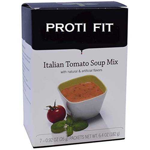 Proti Fit - Sopa de dieta alta en proteínas - Tomate italiano - 0.53 oz de proteína - Baja en calorías (90 calorías) - Bajo en carbohidratos - Bajo disponible en Yaxa Costa Rica