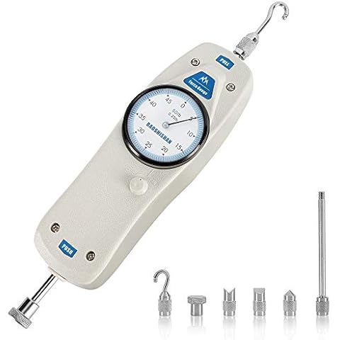 BAOSHISHAN 50lb Push Pull Force Gauge Force Tester Meter with Calibration Certificate and Carrying Case, for Tension and Compression Load Plug Force Destructive Tests School Teaching DL-50LB Cover