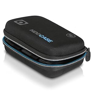 Wicked Chili Tasche für Externe Festplatte 2, 5 Zoll SSD Hülle, Festplattentasche kompatibel mit WD Passport Elements, Toshiba Canvio, Intenso, TV USB Stick Case mit Fach (13, 5 x 8, 5 x 4 cm)