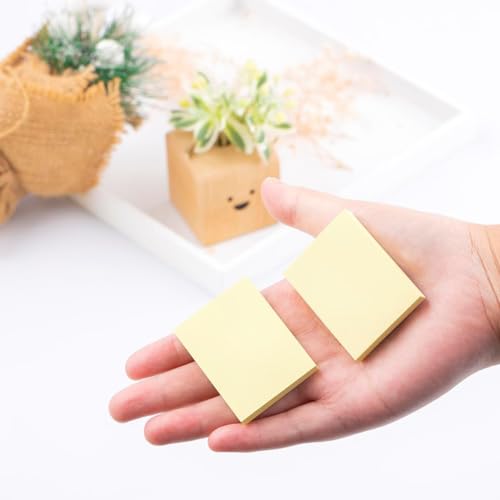 Wowivy 24 Blöcken Gelbe Haftnotizen,38 mm x 50 mm, Sticky Pads, recycelbar, Self-Stick Notes Pads,klebezettel, einfach zu posten für Zuhause, Büro, 75 Blätter/Block, 1800 Blätter Gesamt